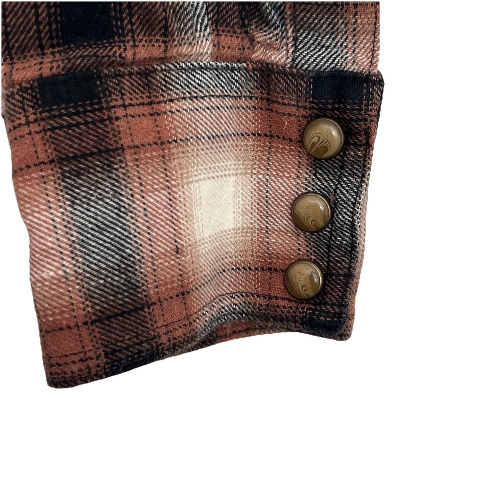 Wrangler Retro Western Shirt Men's M – Brown Plaid, Pearl Snap Buttons, Cotton - Picture 4 of 14